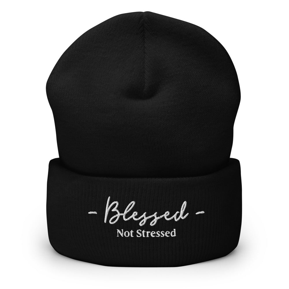Blessed Not Stressed Cuffed Beanie